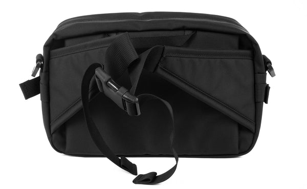 The LGD in Black. Back view, showing the hide-away padded hip belt.